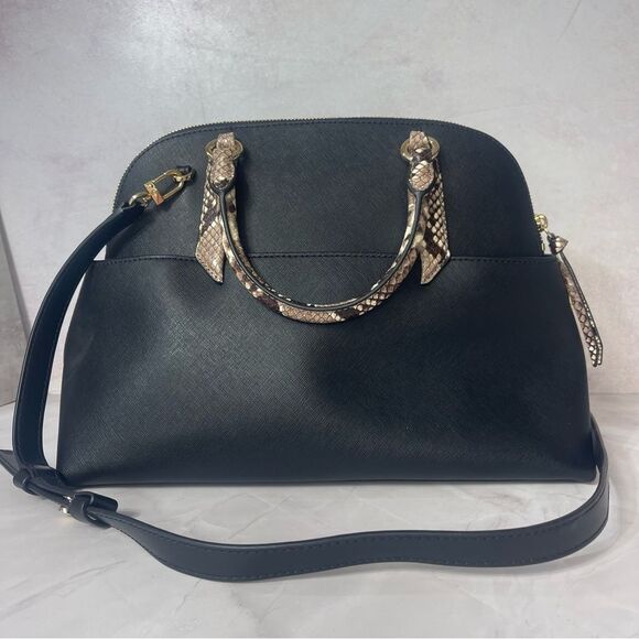 Michael Kors Hudson Large Done Satchel Black - Picture 4 of 8